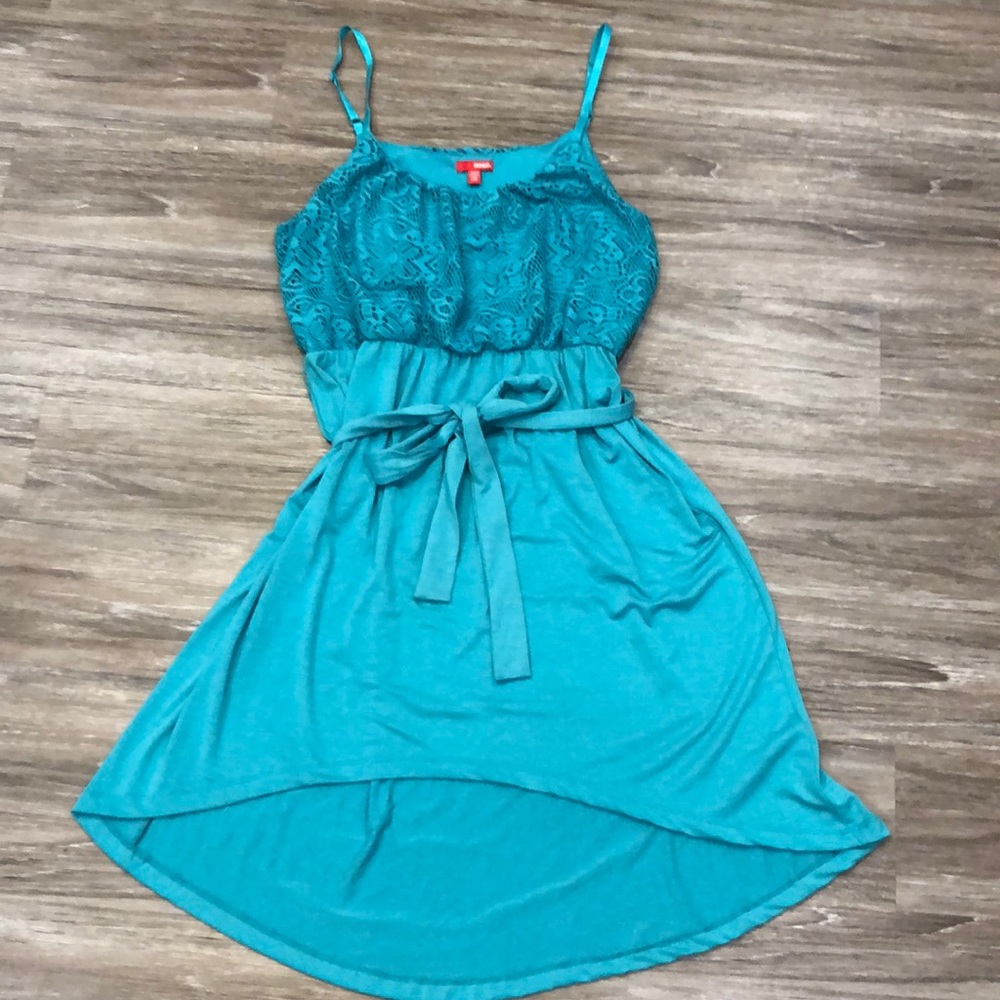Bongo Green Lace Hi Low Dress